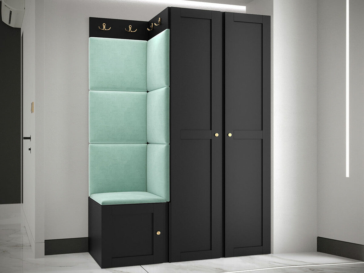 Előszoba garnitúra ORION RYFEL RAMIRO XXIII (Terospito), Keret színe: Fekete, Puha falpanel színe: Manila 11