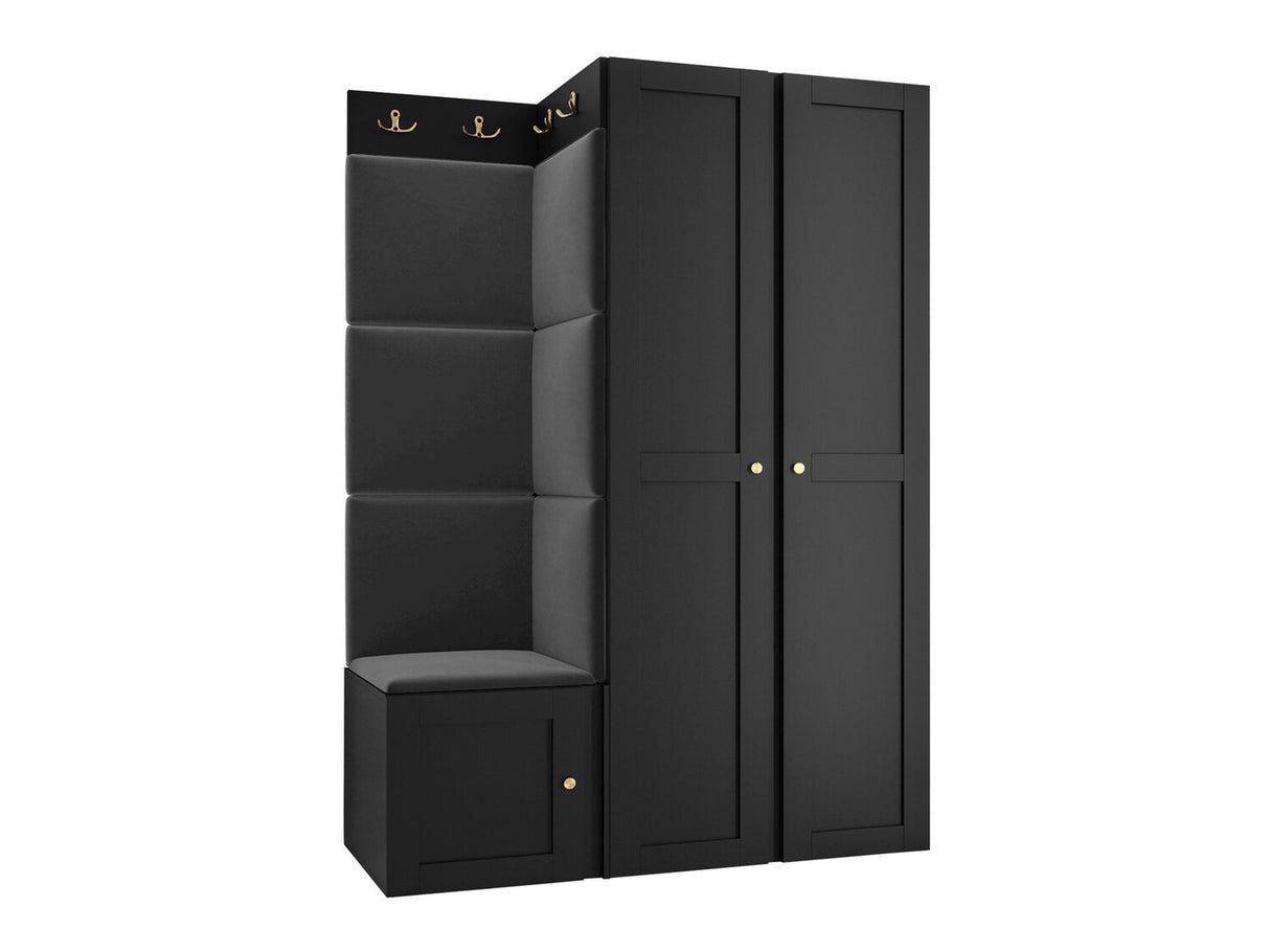 Előszoba garnitúra ORION RYFEL RAMIRO XXIII (Terospito), Keret színe: Fekete, Puha falpanel színe: Manila 18