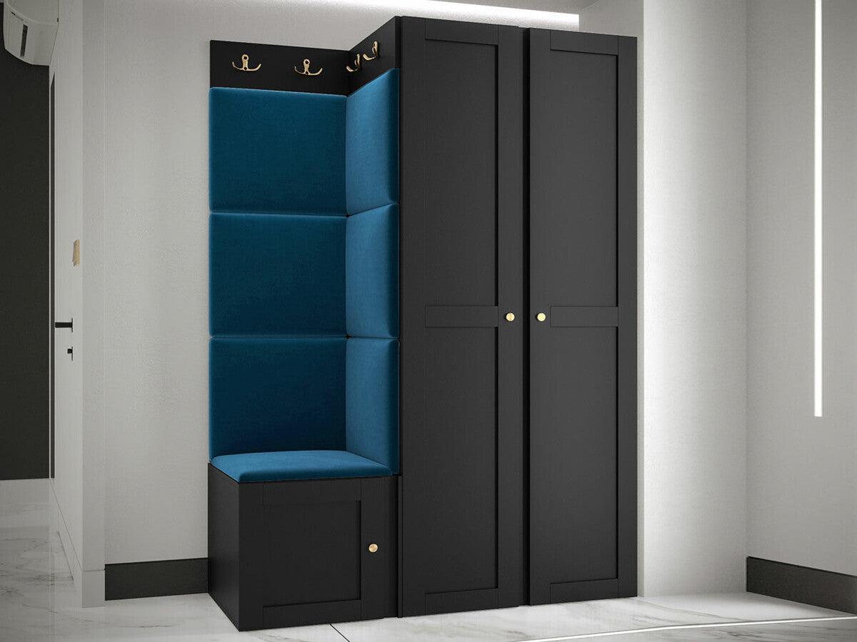 Előszoba garnitúra ORION RYFEL RAMIRO XXIII (Terospito), Keret színe: Fekete, Puha falpanel színe: Manila 26