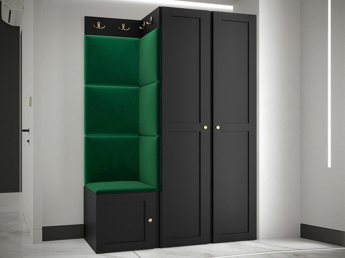 Előszoba garnitúra ORION RYFEL RAMIRO XXIII (Terospito), Keret színe: Fekete, Puha falpanel színe: Manila 35