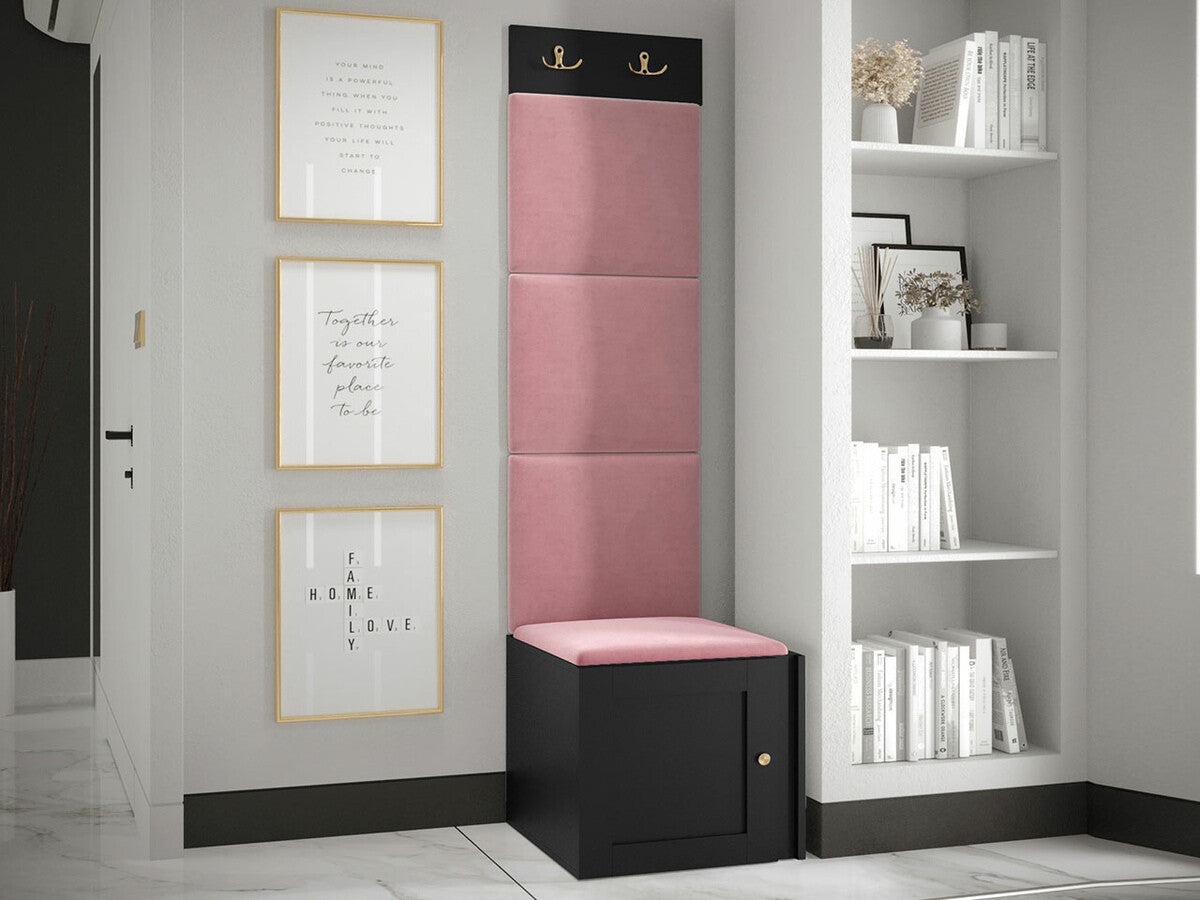 Előszoba garnitúra ORION RYFEL RAMIRO XXII (Terospito), Keret színe: Fekete, Puha falpanel színe: Manila 09