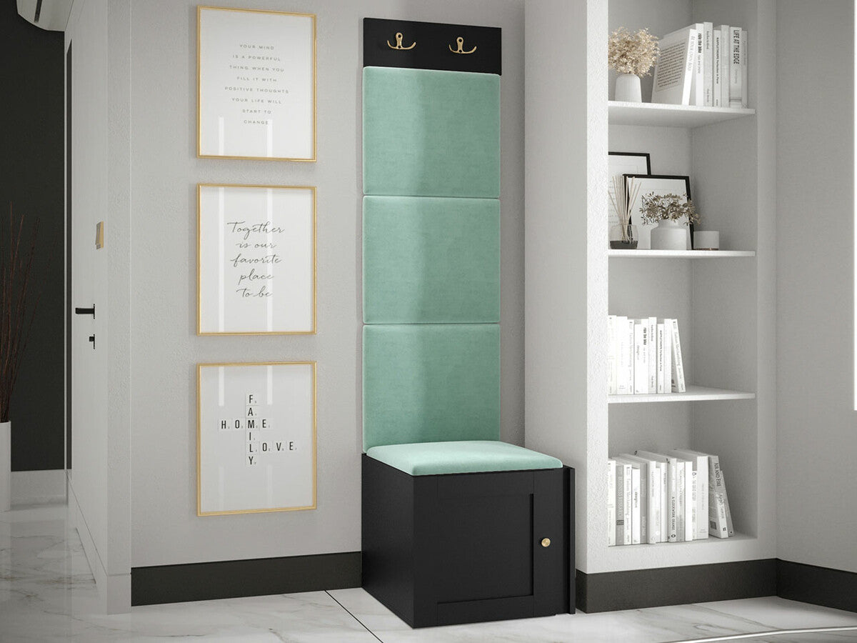 Előszoba garnitúra ORION RYFEL RAMIRO XXII (Terospito), Keret színe: Fekete, Puha falpanel színe: Manila 11