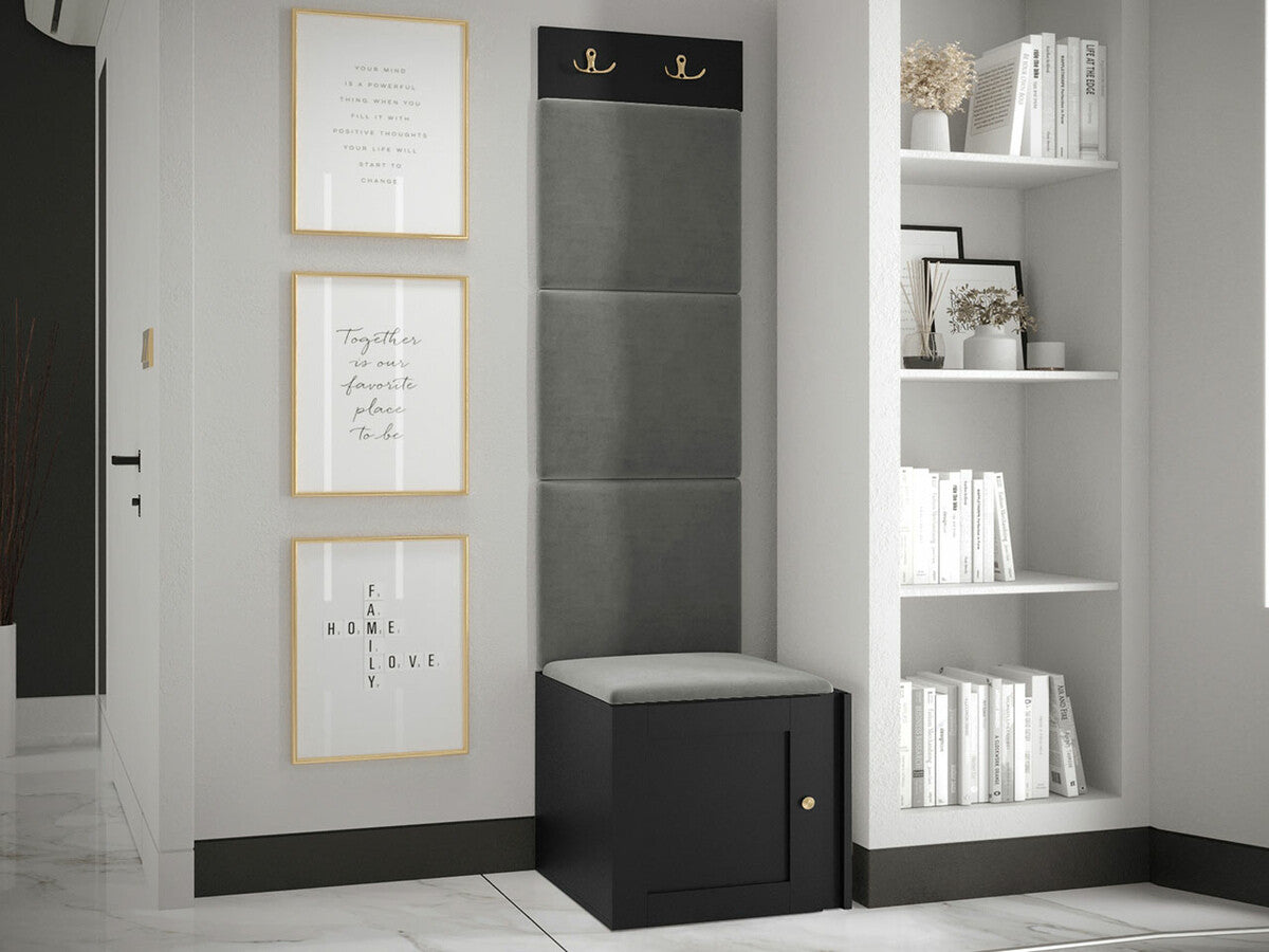 Előszoba garnitúra ORION RYFEL RAMIRO XXII (Terospito), Keret színe: Fekete, Puha falpanel színe: Manila 16