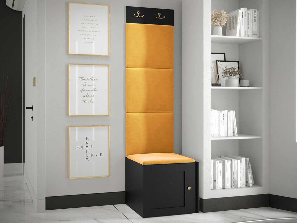 Előszoba garnitúra ORION RYFEL RAMIRO XXII (Terospito), Keret színe: Fekete, Puha falpanel színe: Manila 32