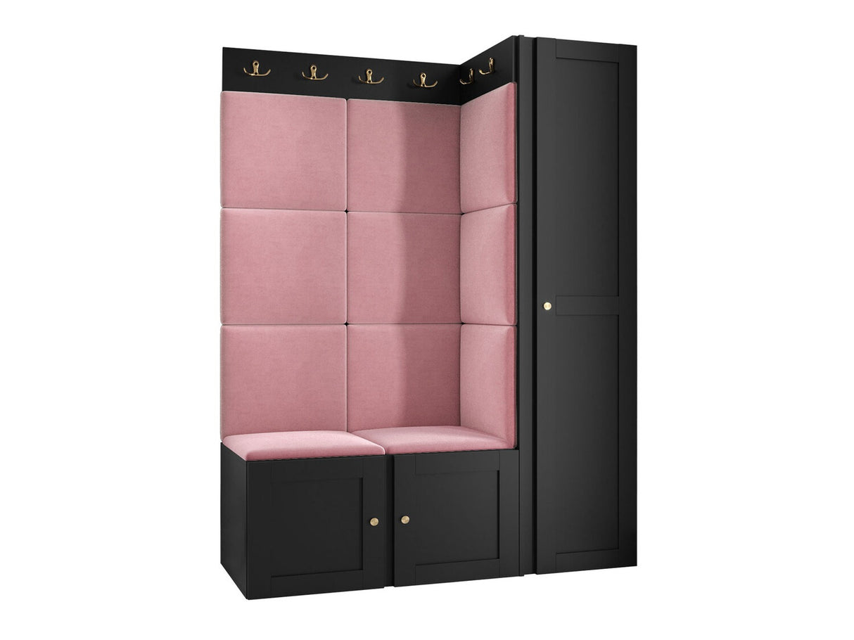 Előszoba garnitúra ORION RYFEL RAMIRO IX, Keret színe: Fekete, Puha falpanel színe: Manila 09