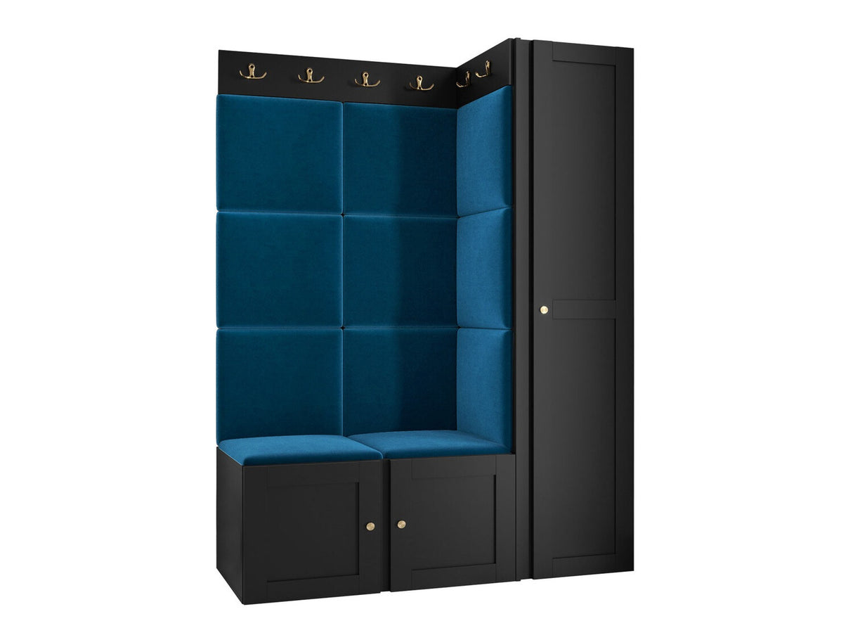 Előszoba garnitúra ORION RYFEL RAMIRO IX, Keret színe: Fekete, Puha falpanel színe: Manila 26