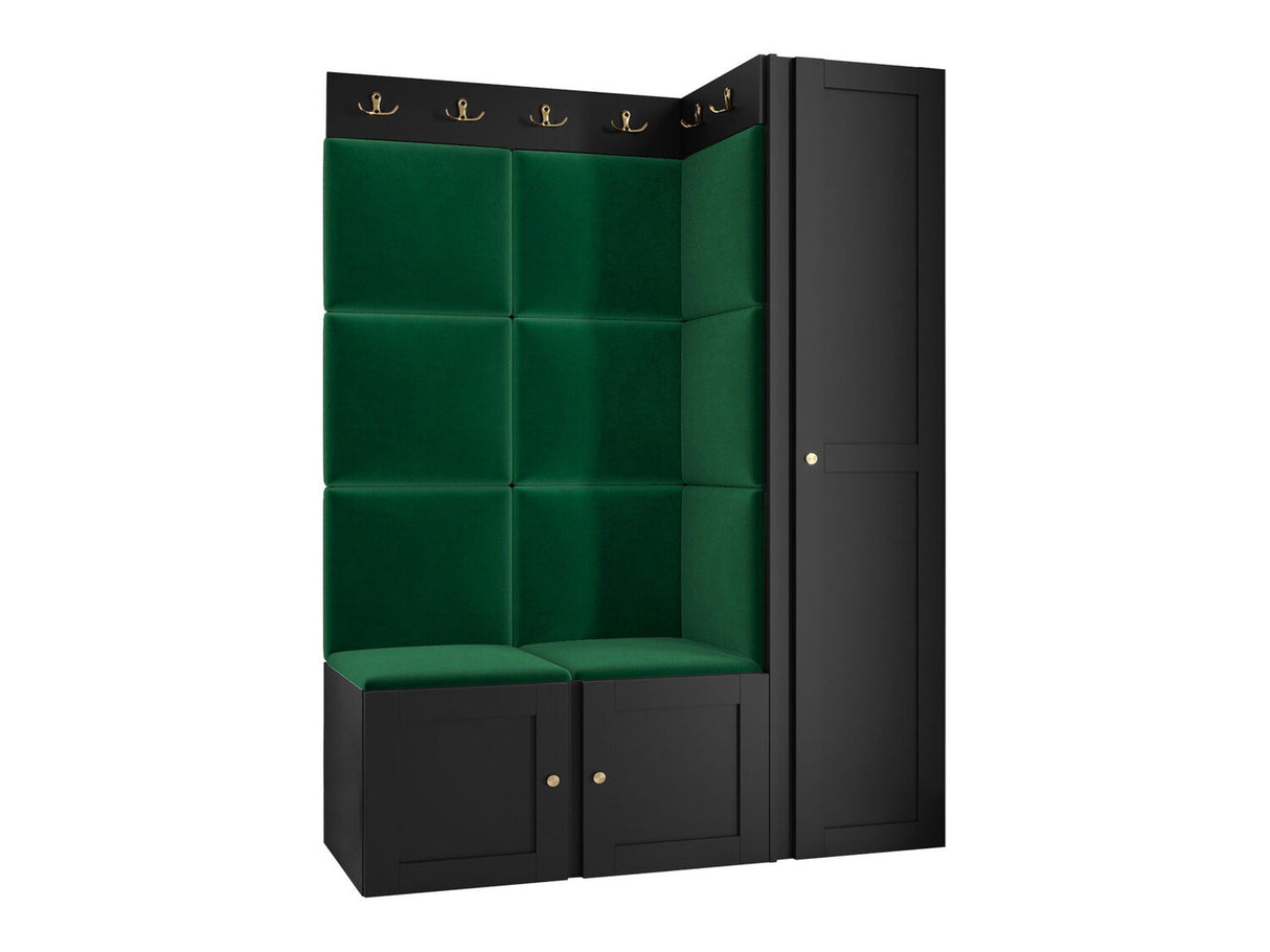 Előszoba garnitúra ORION RYFEL RAMIRO IX, Keret színe: Fekete, Puha falpanel színe: Manila 35