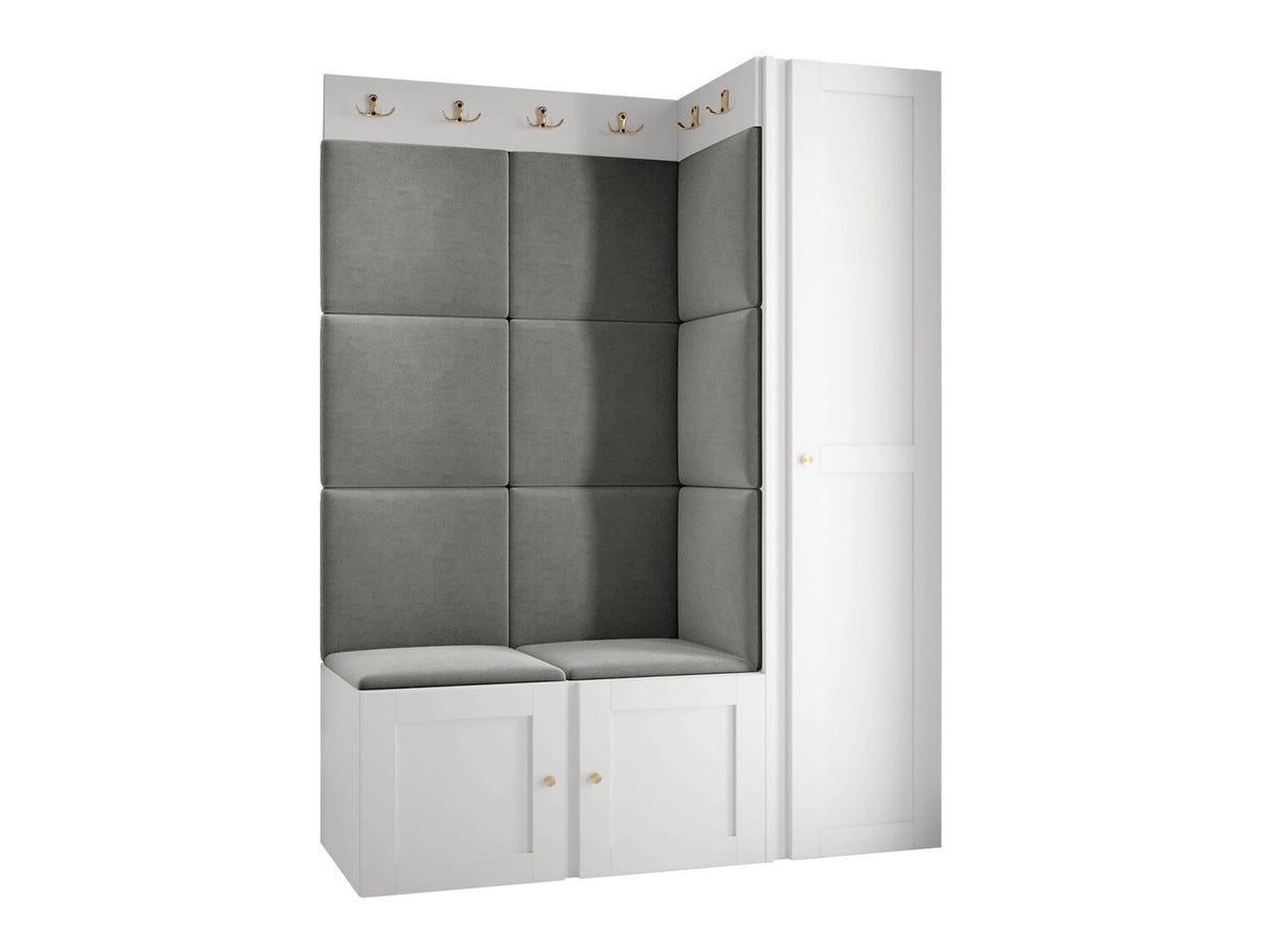 Előszoba garnitúra ORION RYFEL RAMIRO IX, Keret színe: Fehér, Puha falpanel színe: Manila 16