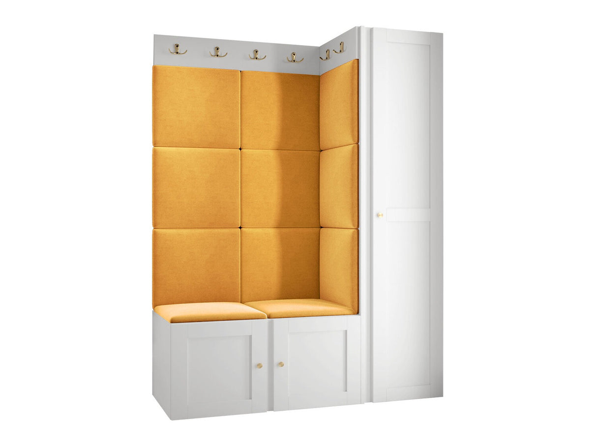 Előszoba garnitúra ORION RYFEL RAMIRO IX, Keret színe: Fehér, Puha falpanel színe: Manila 32