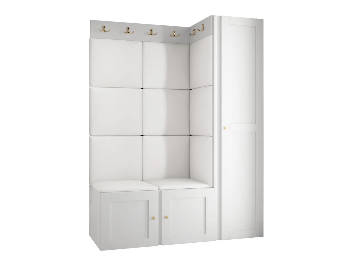 Előszoba garnitúra ORION RYFEL RAMIRO IX, Keret színe: Fehér, Puha falpanel színe: Soft 017