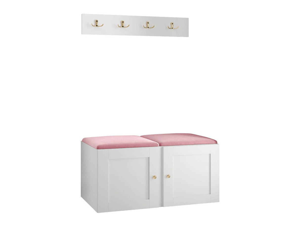 Előszoba garnitúra ORION RYFEL RAMIRO VI (Terospito), Keret színe: Fehér, Puha falpanel színe: Manila 09