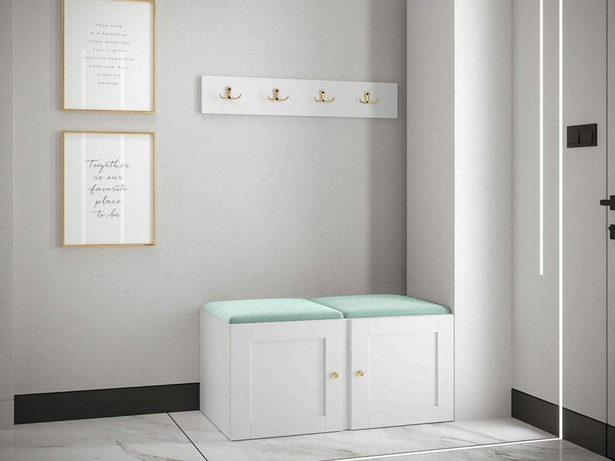 Előszoba garnitúra ORION RYFEL RAMIRO VI (Terospito), Keret színe: Fehér, Puha falpanel színe: Manila 11