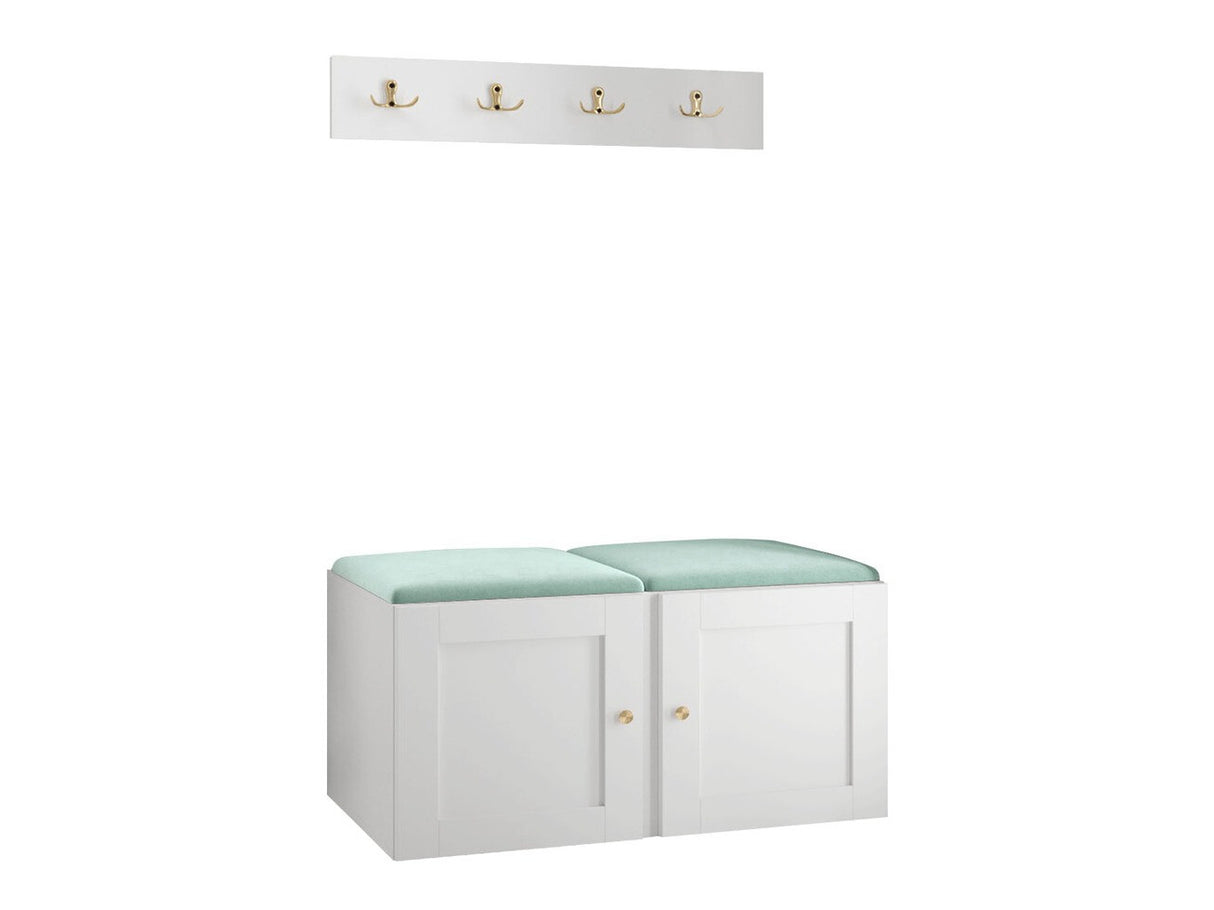 Előszoba garnitúra ORION RYFEL RAMIRO VI (Terospito), Keret színe: Fehér, Puha falpanel színe: Manila 11