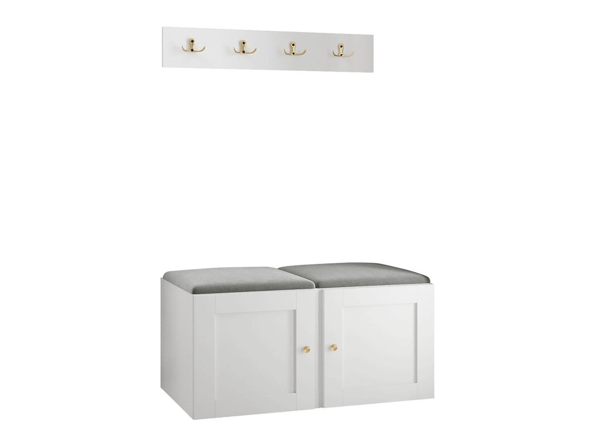 Előszoba garnitúra ORION RYFEL RAMIRO VI (Terospito), Keret színe: Fehér, Puha falpanel színe: Manila 16