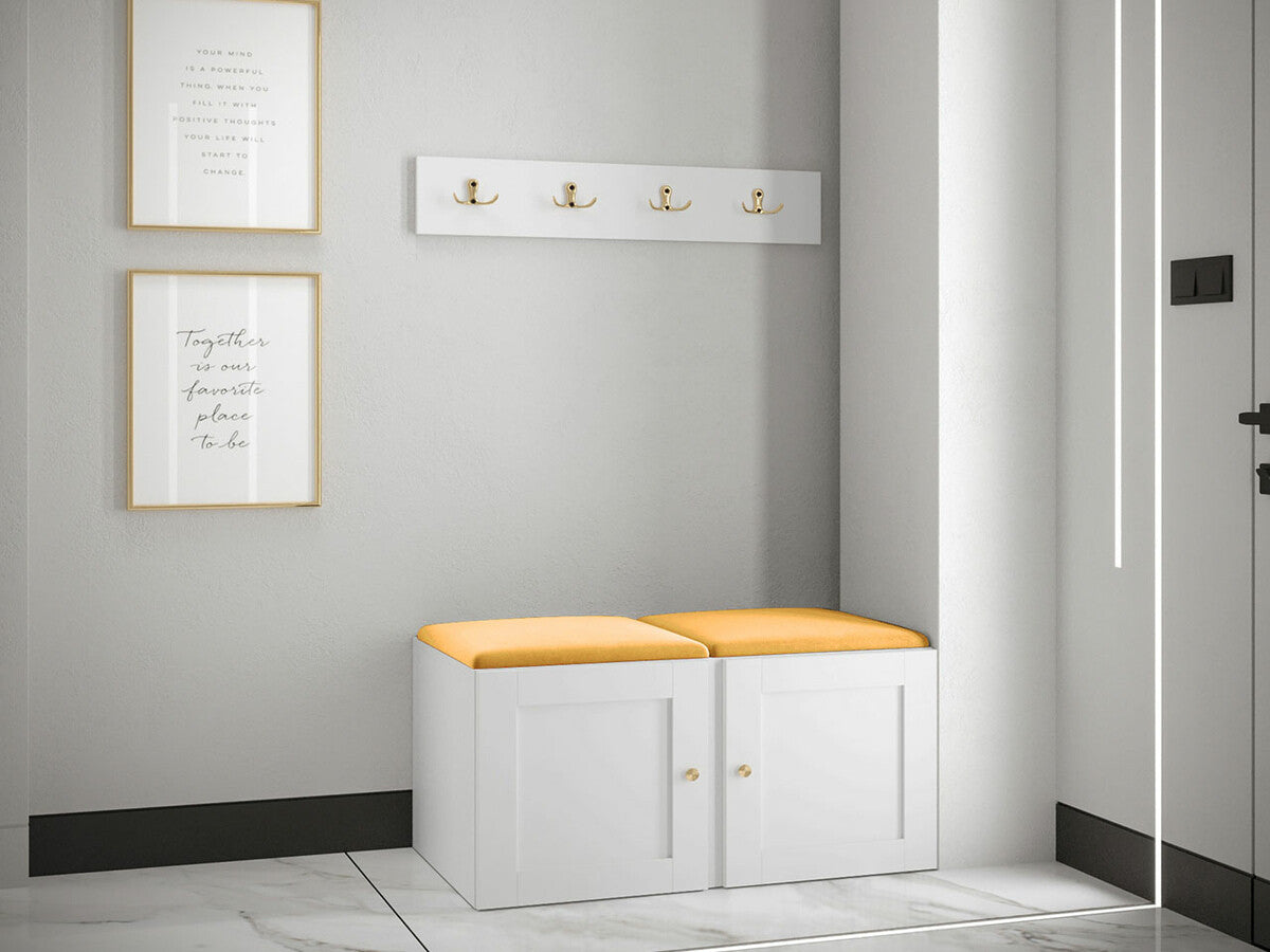 Előszoba garnitúra ORION RYFEL RAMIRO VI (Terospito), Keret színe: Fehér, Puha falpanel színe: Manila 32