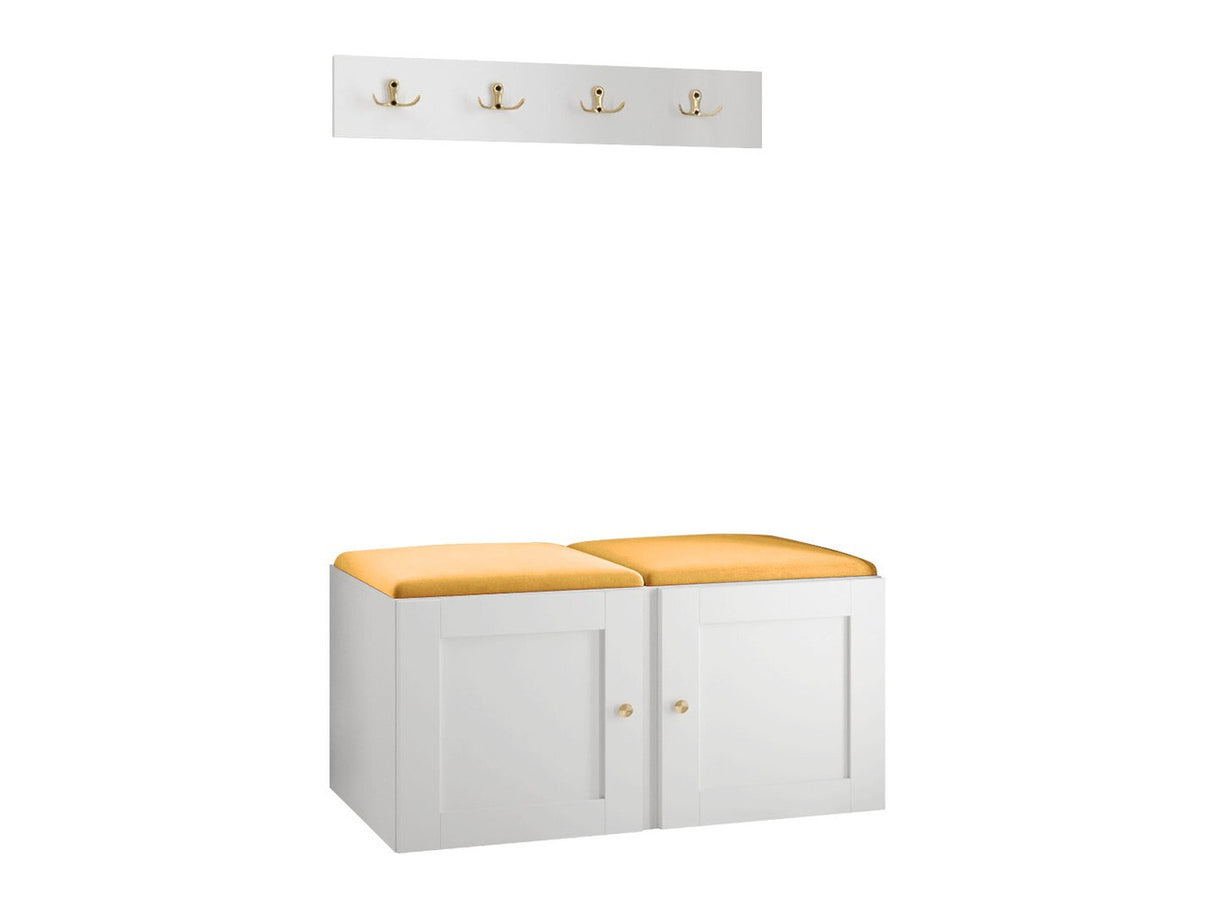 Előszoba garnitúra ORION RYFEL RAMIRO VI (Terospito), Keret színe: Fehér, Puha falpanel színe: Manila 32