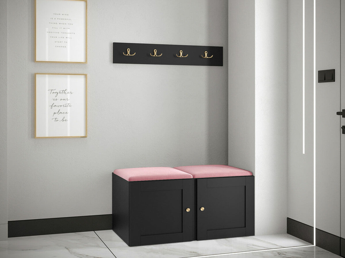 Előszoba garnitúra ORION RYFEL RAMIRO VI (Terospito), Keret színe: Fekete, Puha falpanel színe: Manila 09