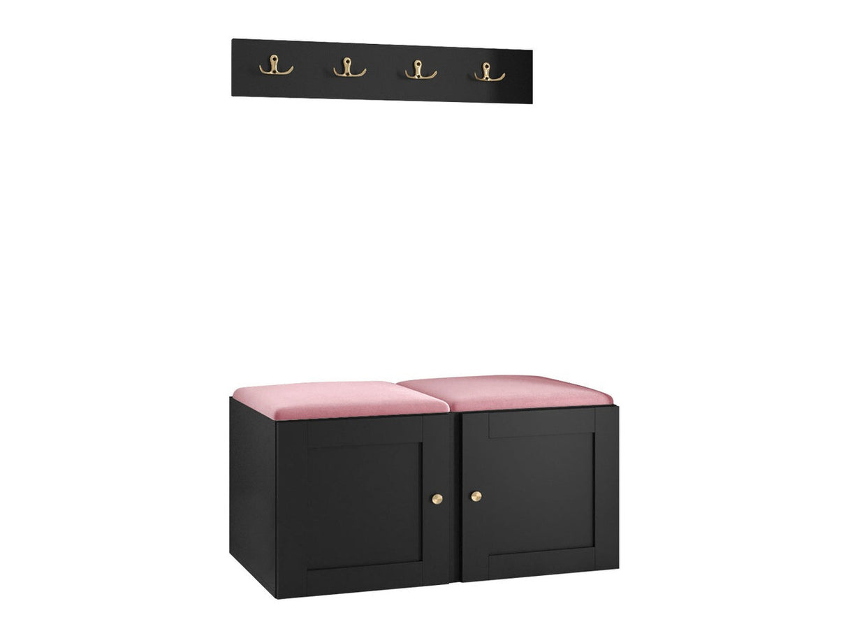 Előszoba garnitúra ORION RYFEL RAMIRO VI (Terospito), Keret színe: Fekete, Puha falpanel színe: Manila 09