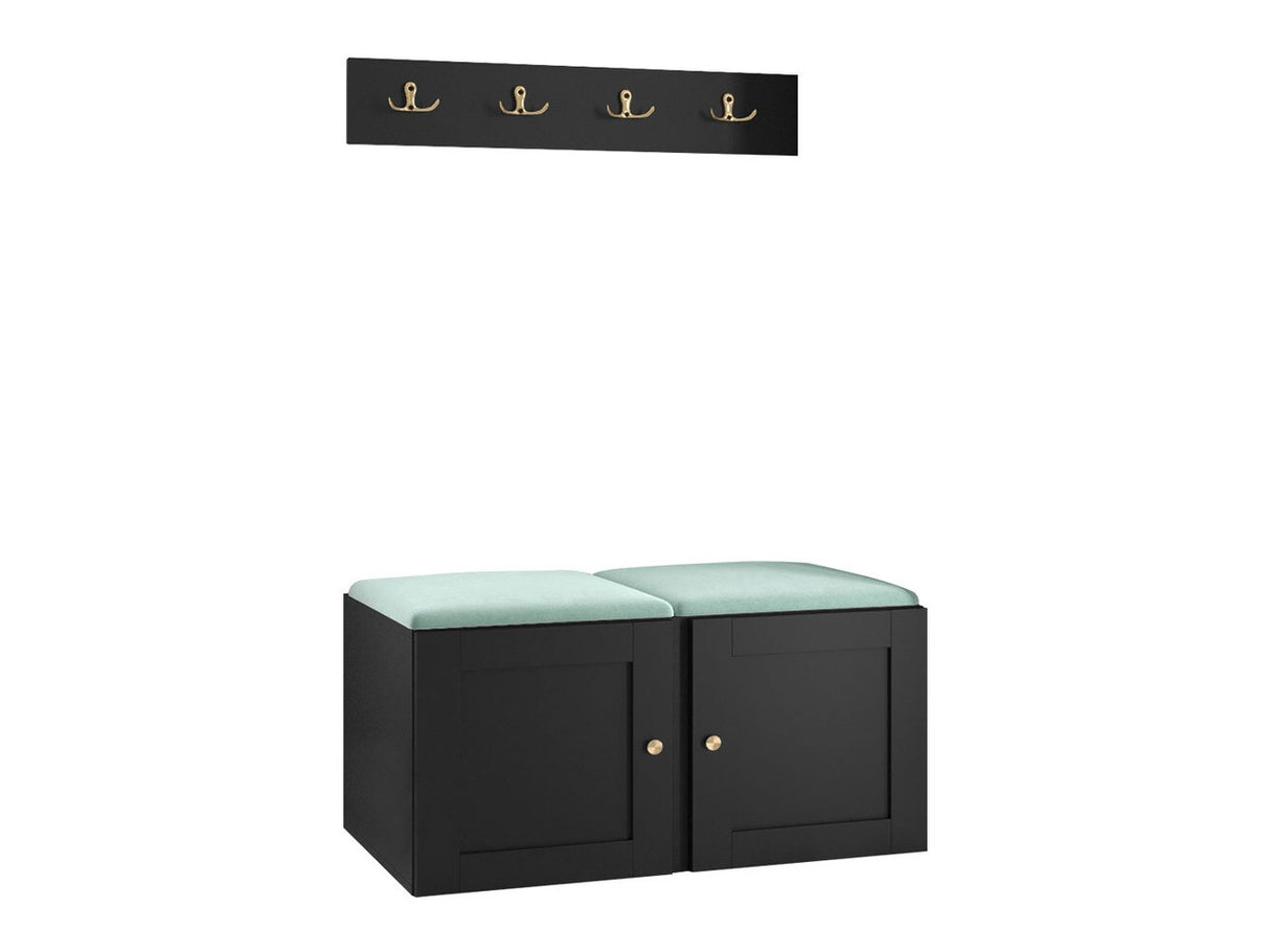 Előszoba garnitúra ORION RYFEL RAMIRO VI (Terospito), Keret színe: Fekete, Puha falpanel színe: Manila 11