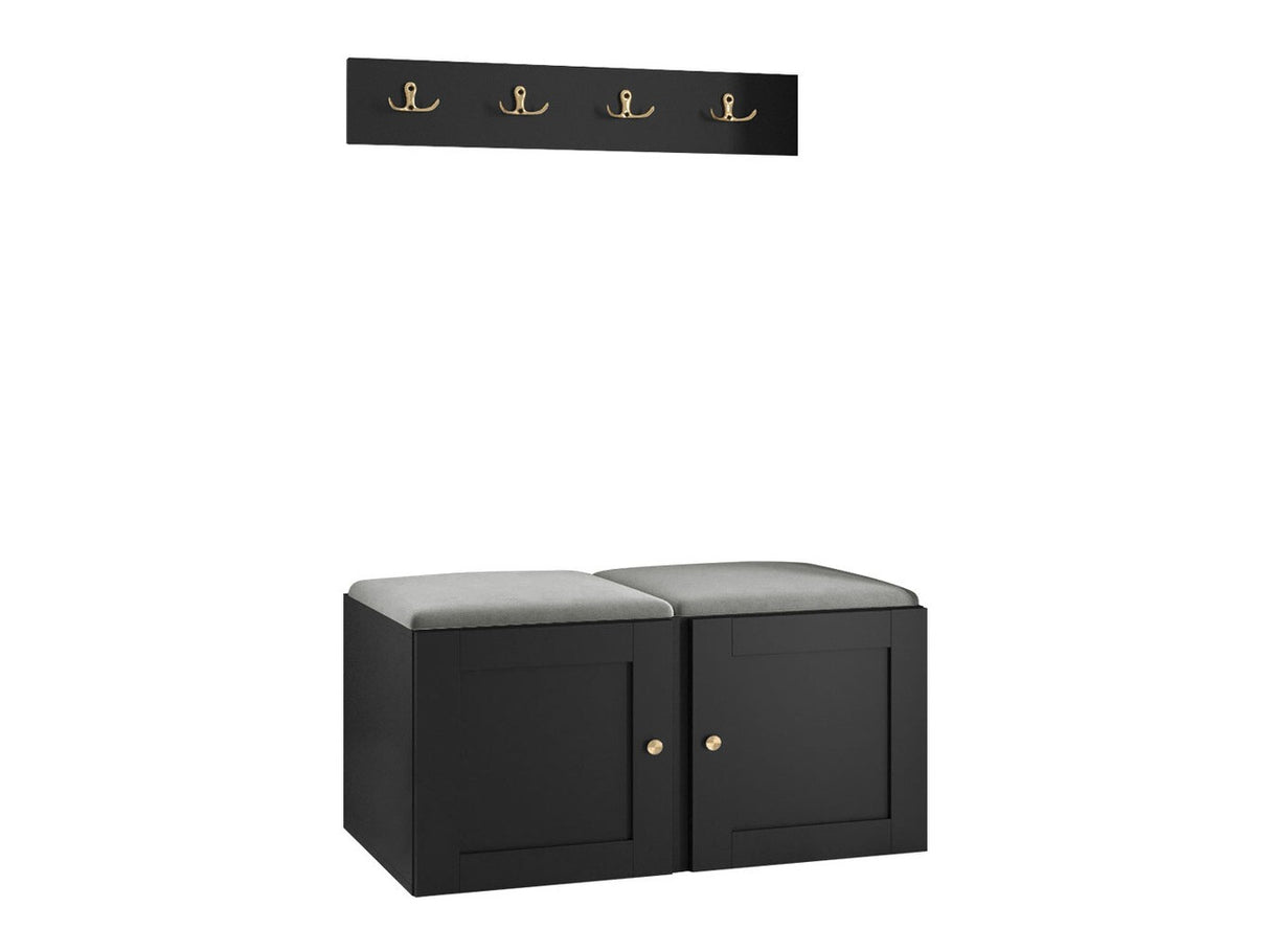 Előszoba garnitúra ORION RYFEL RAMIRO VI (Terospito), Keret színe: Fekete, Puha falpanel színe: Manila 16