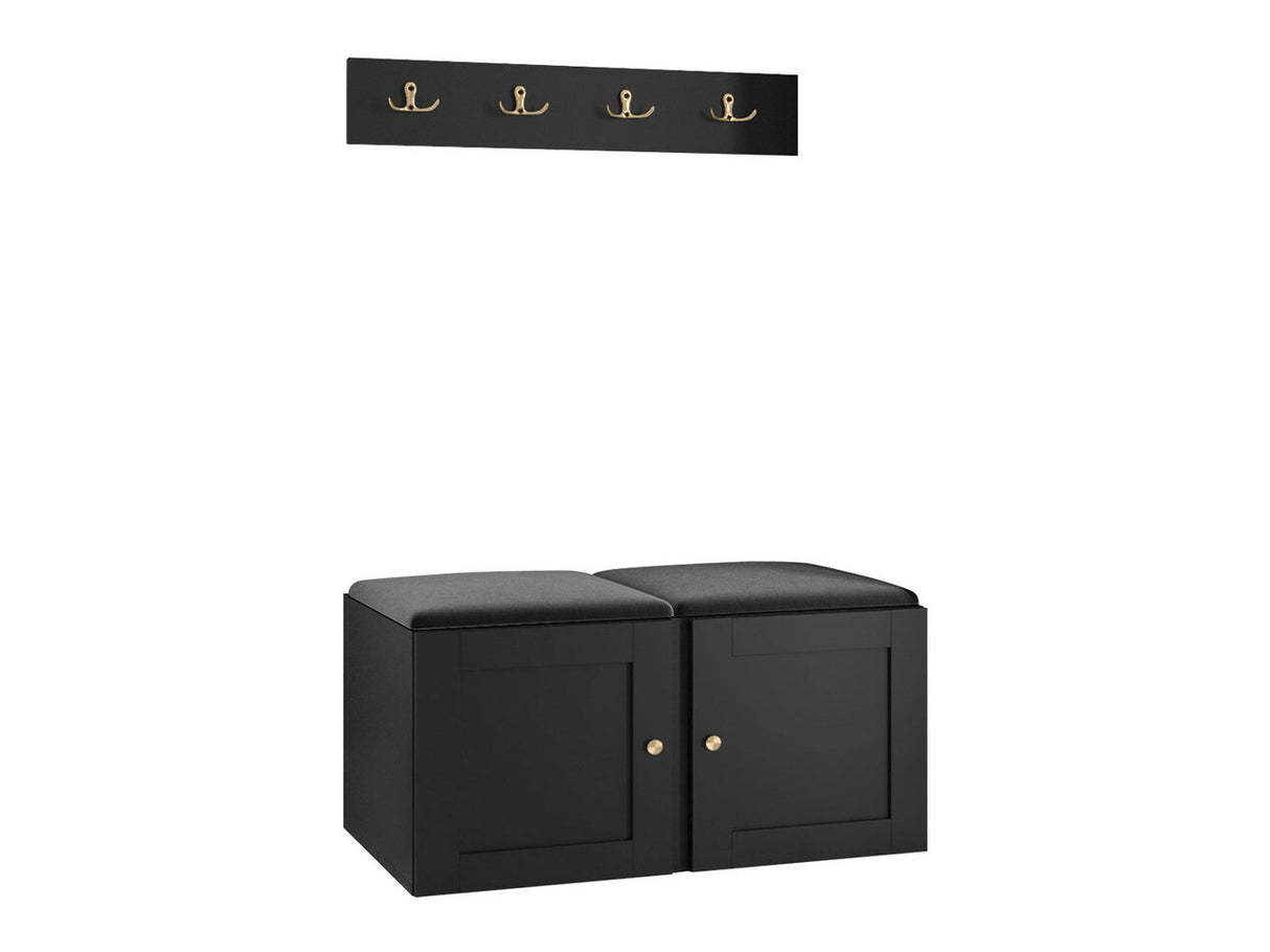 Előszoba garnitúra ORION RYFEL RAMIRO VI (Terospito), Keret színe: Fekete, Puha falpanel színe: Manila 18