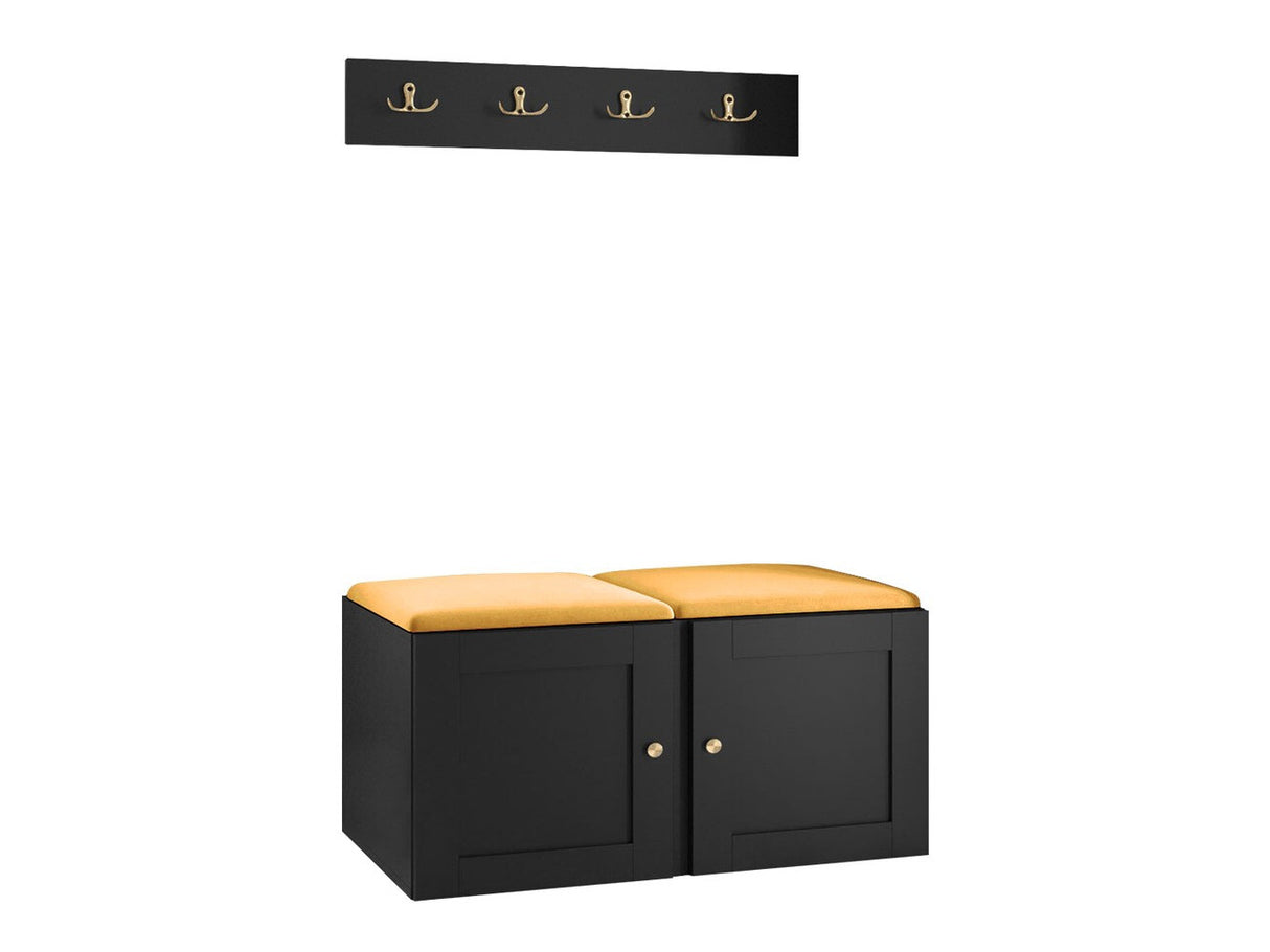 Előszoba garnitúra ORION RYFEL RAMIRO VI (Terospito), Keret színe: Fekete, Puha falpanel színe: Manila 32