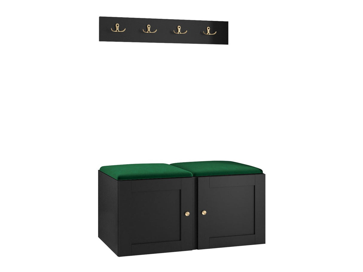 Előszoba garnitúra ORION RYFEL RAMIRO VI (Terospito), Keret színe: Fekete, Puha falpanel színe: Manila 35