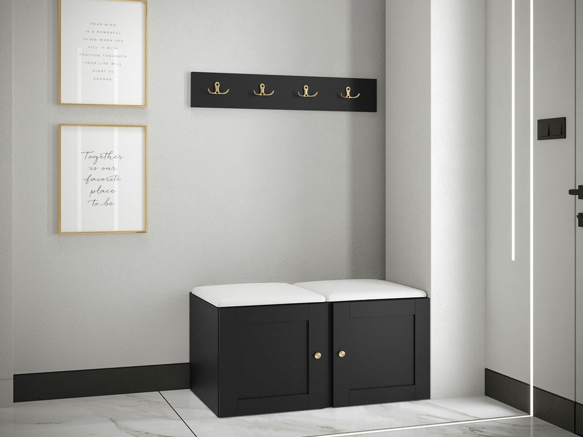 Előszoba garnitúra ORION RYFEL RAMIRO VI (Terospito), Keret színe: Fekete, Puha falpanel színe: Soft 017