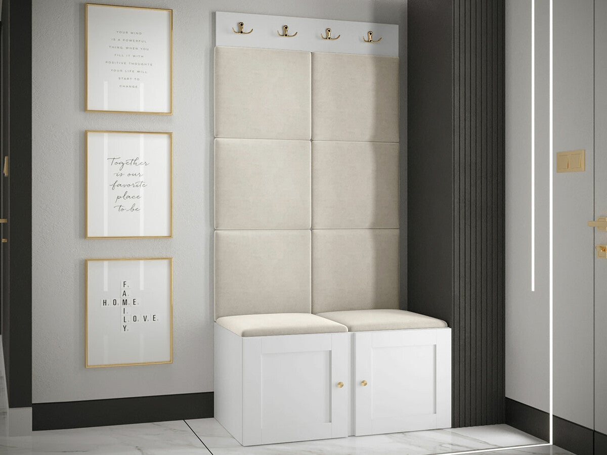 Előszoba garnitúra Orion Ryfel Ramiro IV (Tavasz), Keret színe: Fehér, Puha falpanel színe: Manila 02