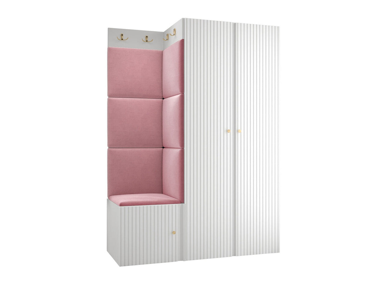 Előszoba garnitúra ORION RYFEL SLIM XXIII (Towiro), Keret színe: Fehér, Puha falpanel színe: Manila 09