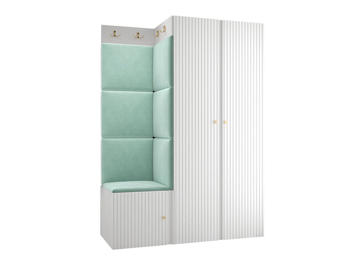 Előszoba garnitúra ORION RYFEL SLIM XXIII (Towiro), Keret színe: Fehér, Puha falpanel színe: Manila 11