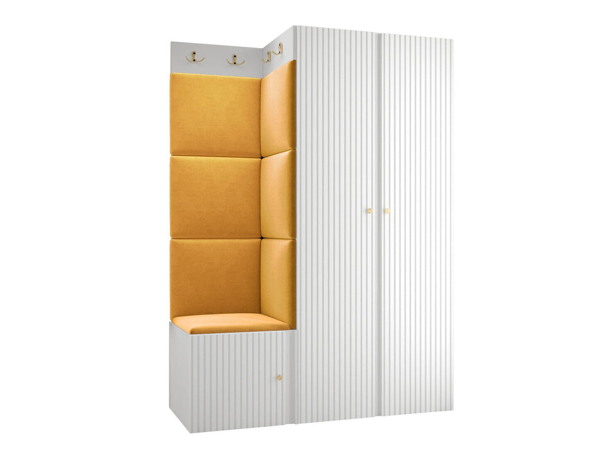 Előszoba garnitúra ORION RYFEL SLIM XXIII (Towiro), Keret színe: Fehér, Puha falpanel színe: Manila 32