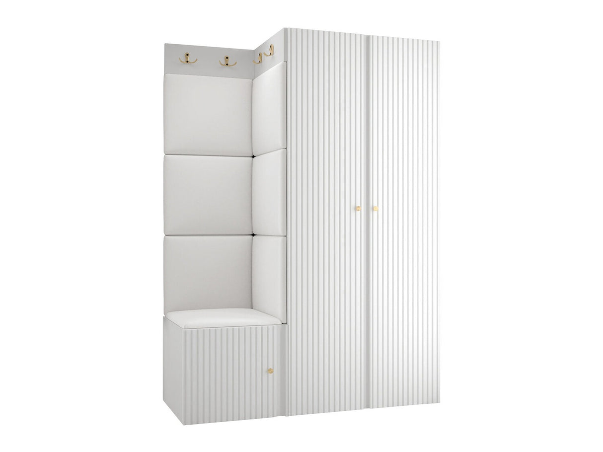 Előszoba garnitúra ORION RYFEL SLIM XXIII (Towiro), Keret színe: Fehér, Puha falpanel színe: Soft 017