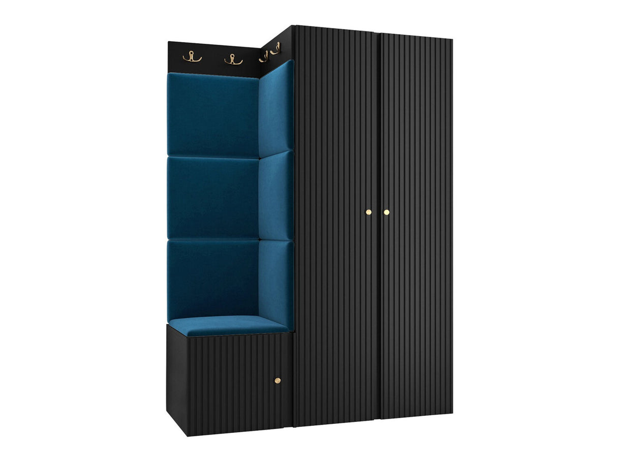 Előszoba garnitúra ORION RYFEL SLIM XXIII (Towiro), Keret színe: Fekete, Puha falpanel színe: Manila 26