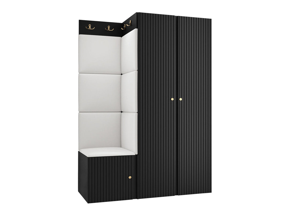 Előszoba garnitúra ORION RYFEL SLIM XXIII (Towiro), Keret színe: Fekete, Puha falpanel színe: Soft 017