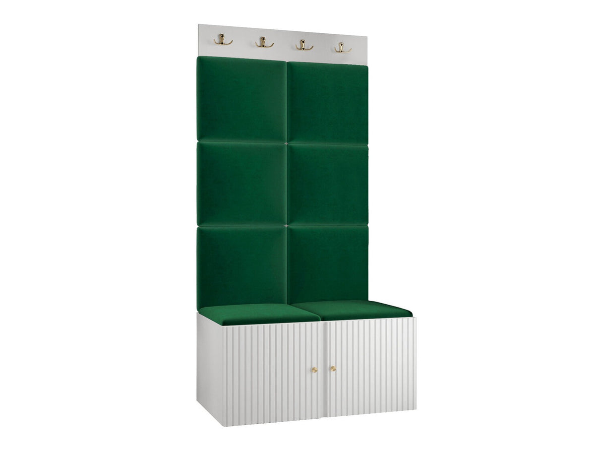 Előszoba garnitúra ORION RYFEL SLIM IV (Towiro), Keret színe: Fehér, Puha falpanel színe: Manila 35