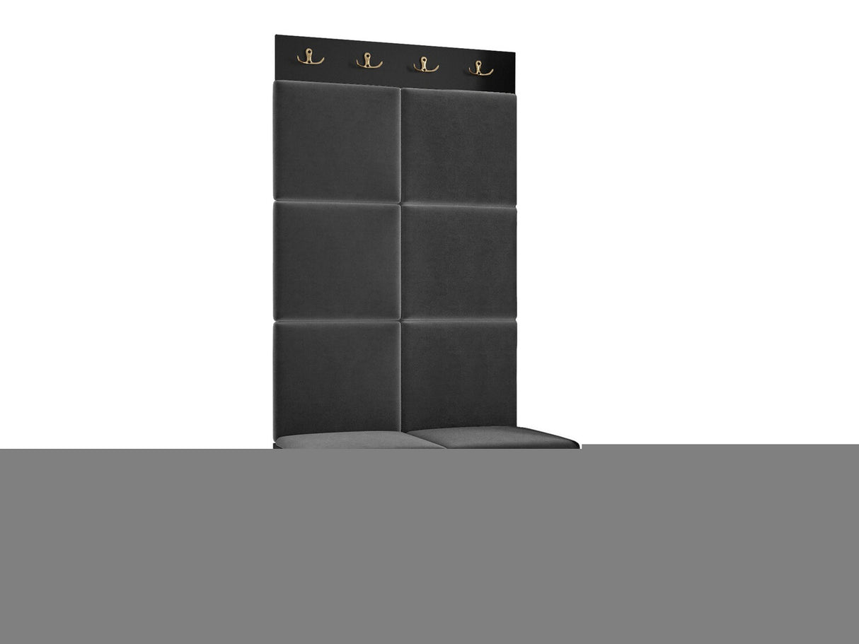 Előszoba garnitúra ORION RYFEL SLIM IV (Towiro), Keret színe: Fekete, Puha falpanel színe: Manila 18