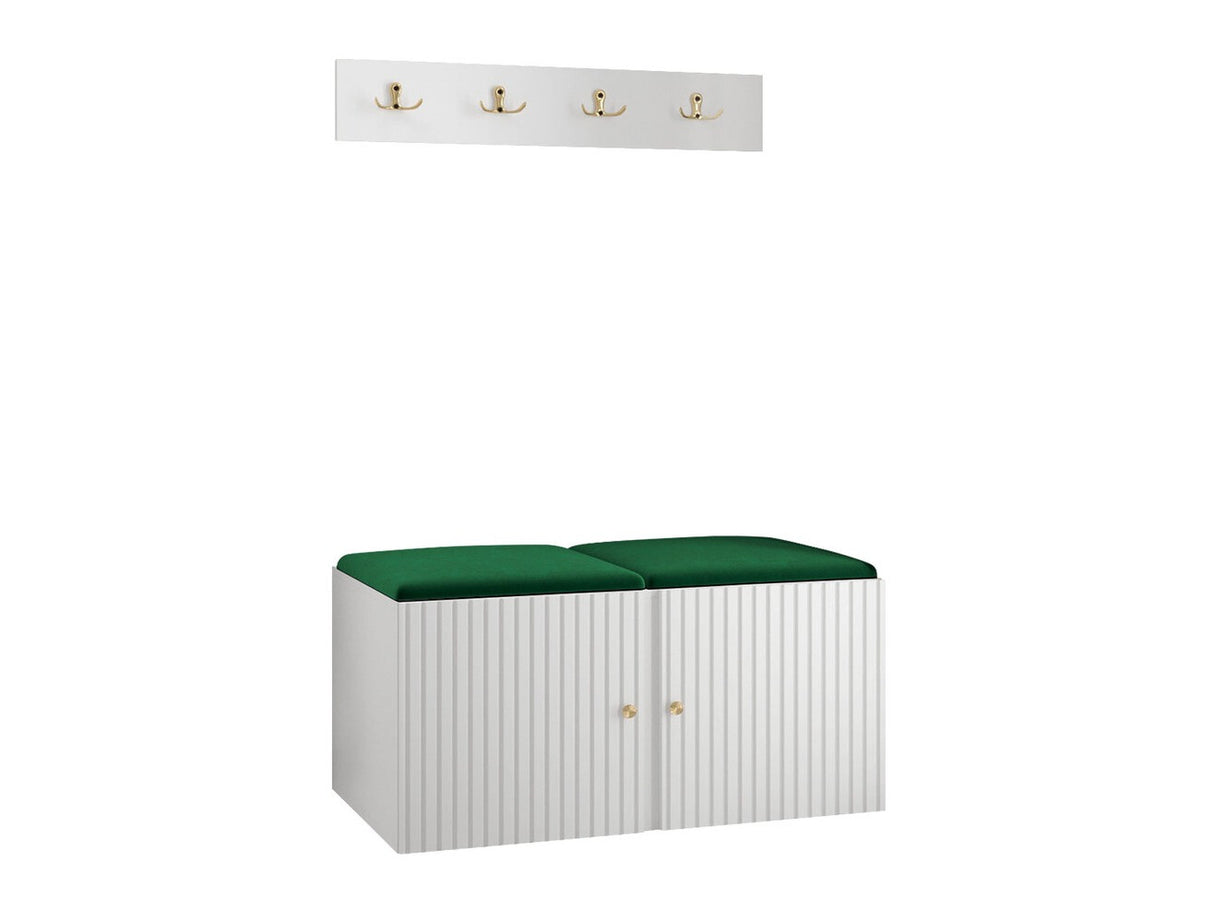 Előszoba garnitúra ORION RYFEL SLIM VI (Towiro), Keret színe: Fehér, Puha falpanel színe: Manila 35