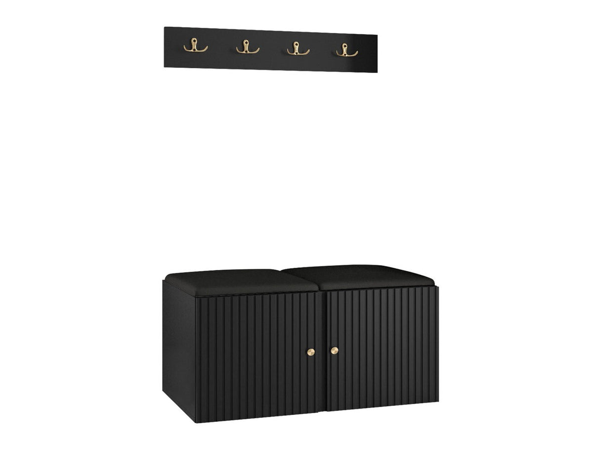 Előszoba garnitúra ORION RYFEL SLIM VI (Towiro), Keret színe: Fekete, Puha falpanel színe: Soft 011