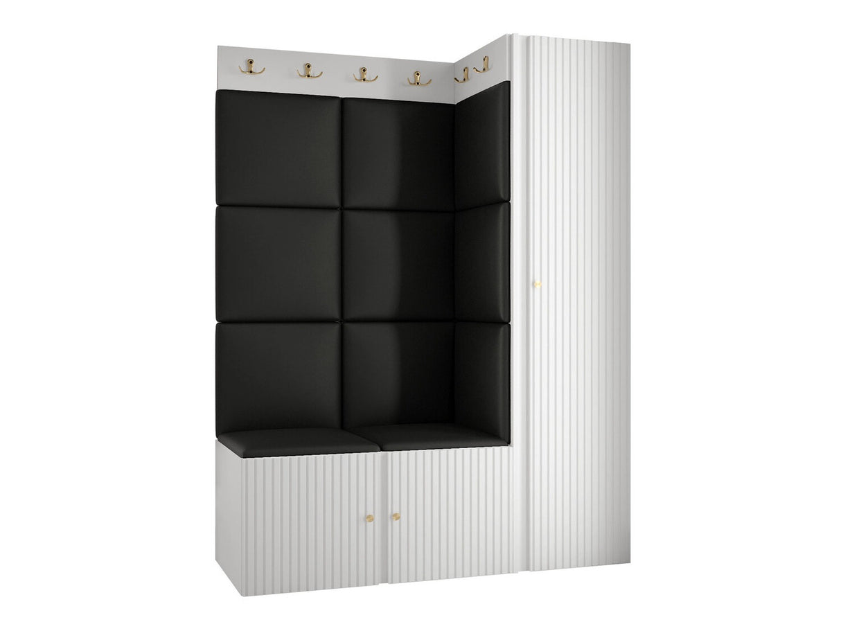 Előszoba garnitúra ORION RYFEL SLIM IX (Towiro), Keret színe: Fehér, Puha falpanel színe: Soft 011