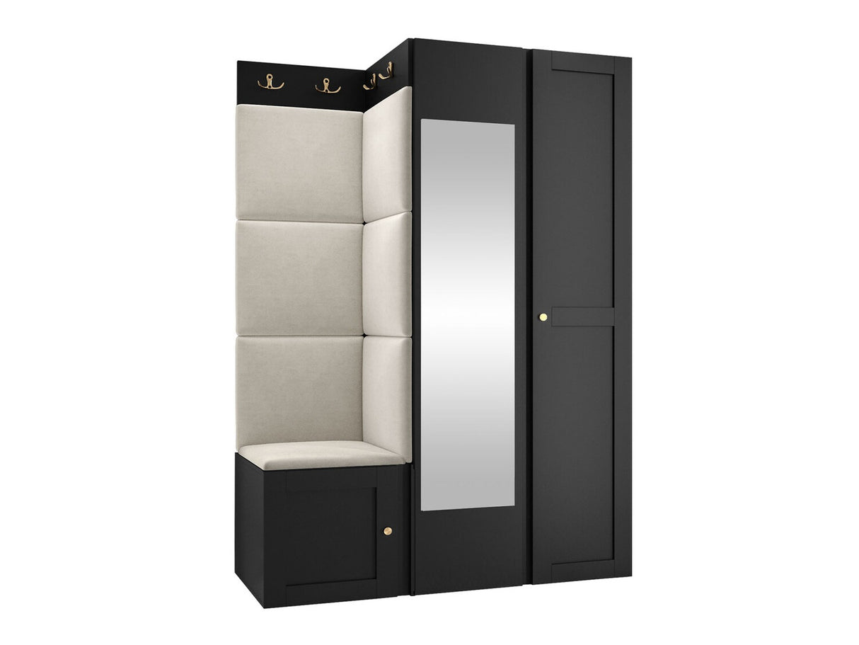Előszoba garnitúra ORION RYFEL RAMIRO XXIV, Keret színe: Fekete, Puha falpanel színe: Manila 02