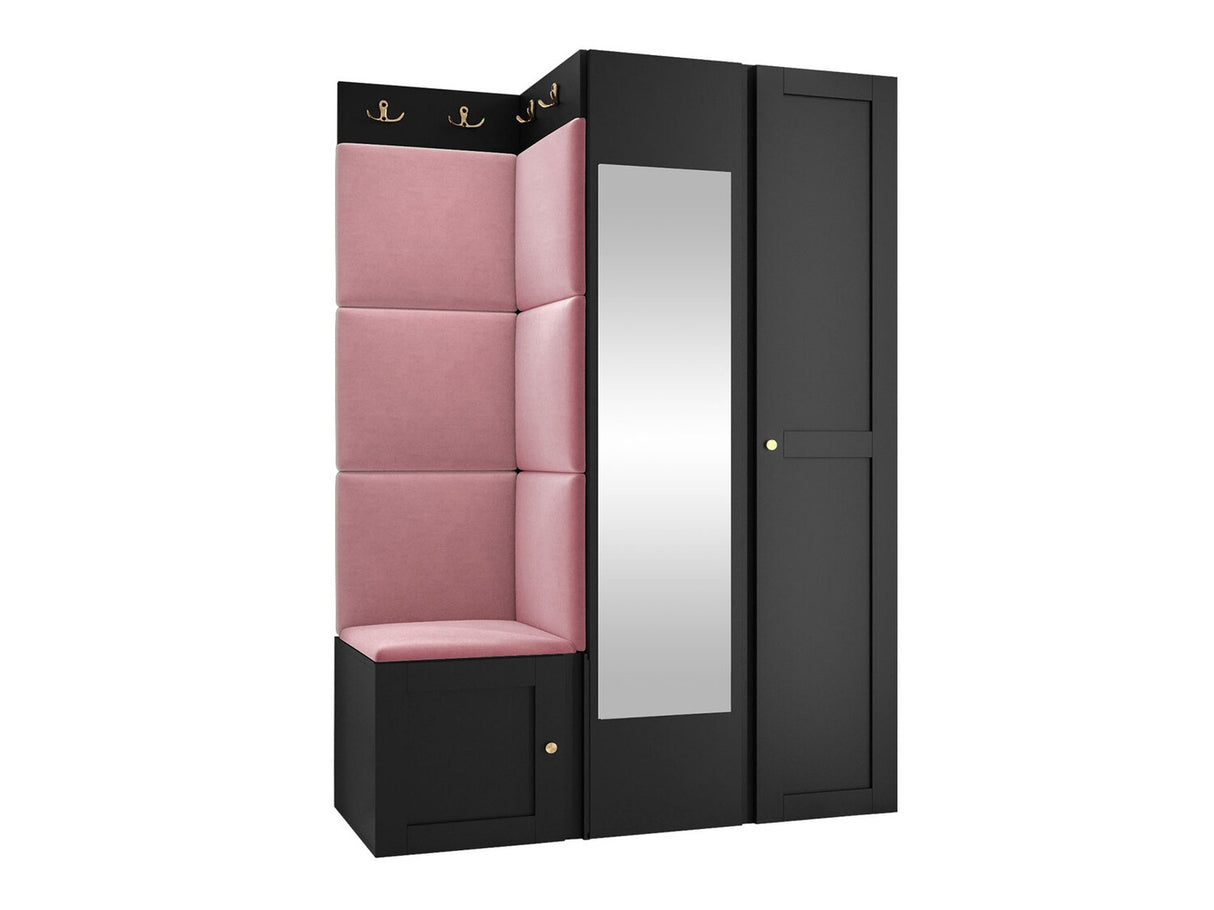 Előszoba garnitúra ORION RYFEL RAMIRO XXIV, Keret színe: Fekete, Puha falpanel színe: Manila 09