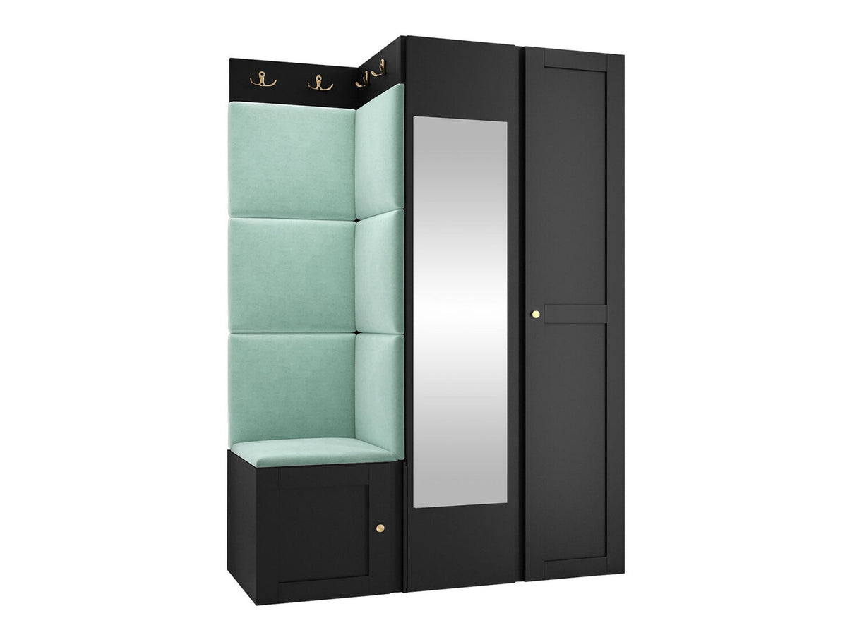 Előszoba garnitúra ORION RYFEL RAMIRO XXIV, Keret színe: Fekete, Puha falpanel színe: Manila 11