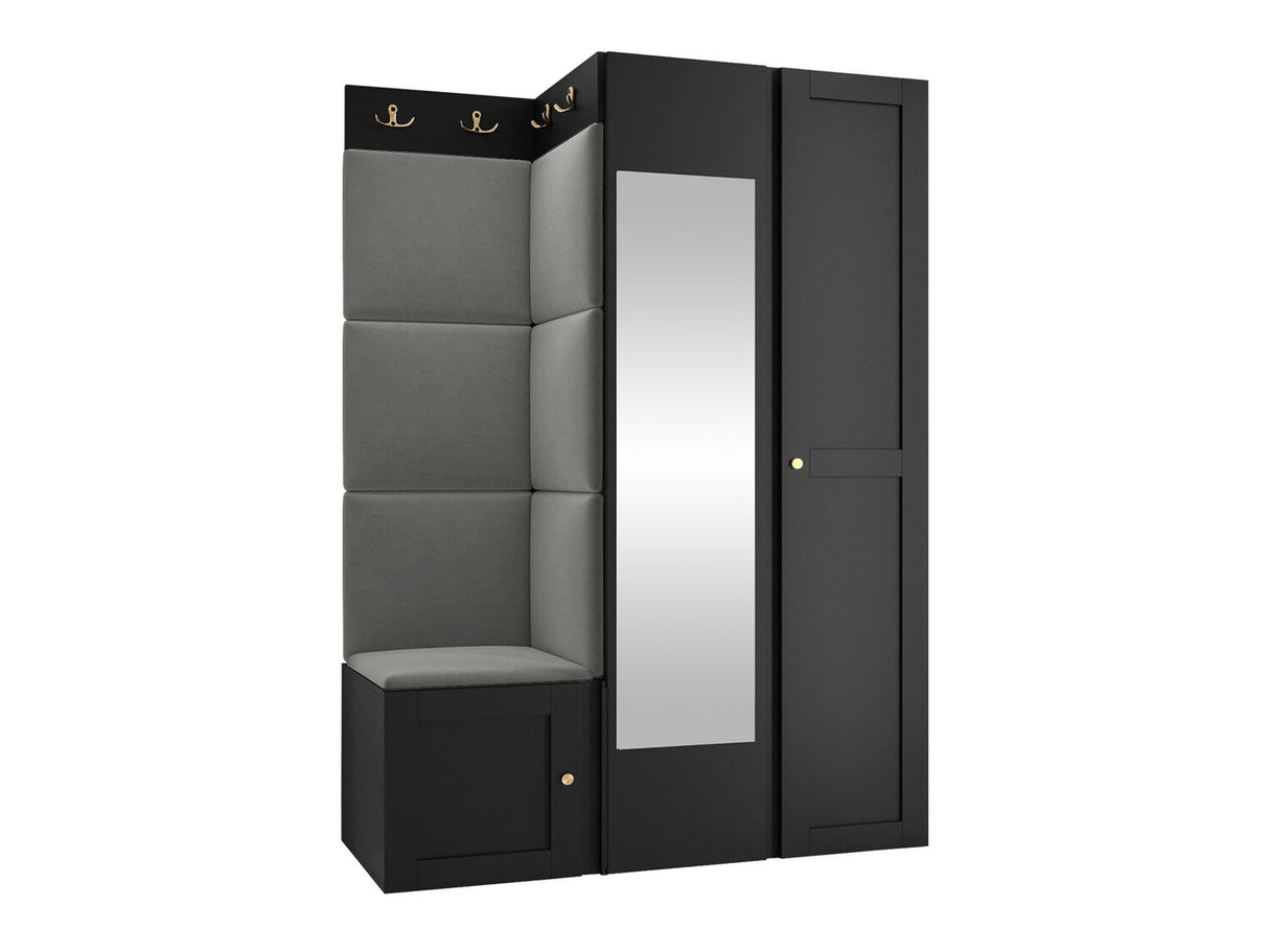 Előszoba garnitúra ORION RYFEL RAMIRO XXIV, Keret színe: Fekete, Puha falpanel színe: Manila 16