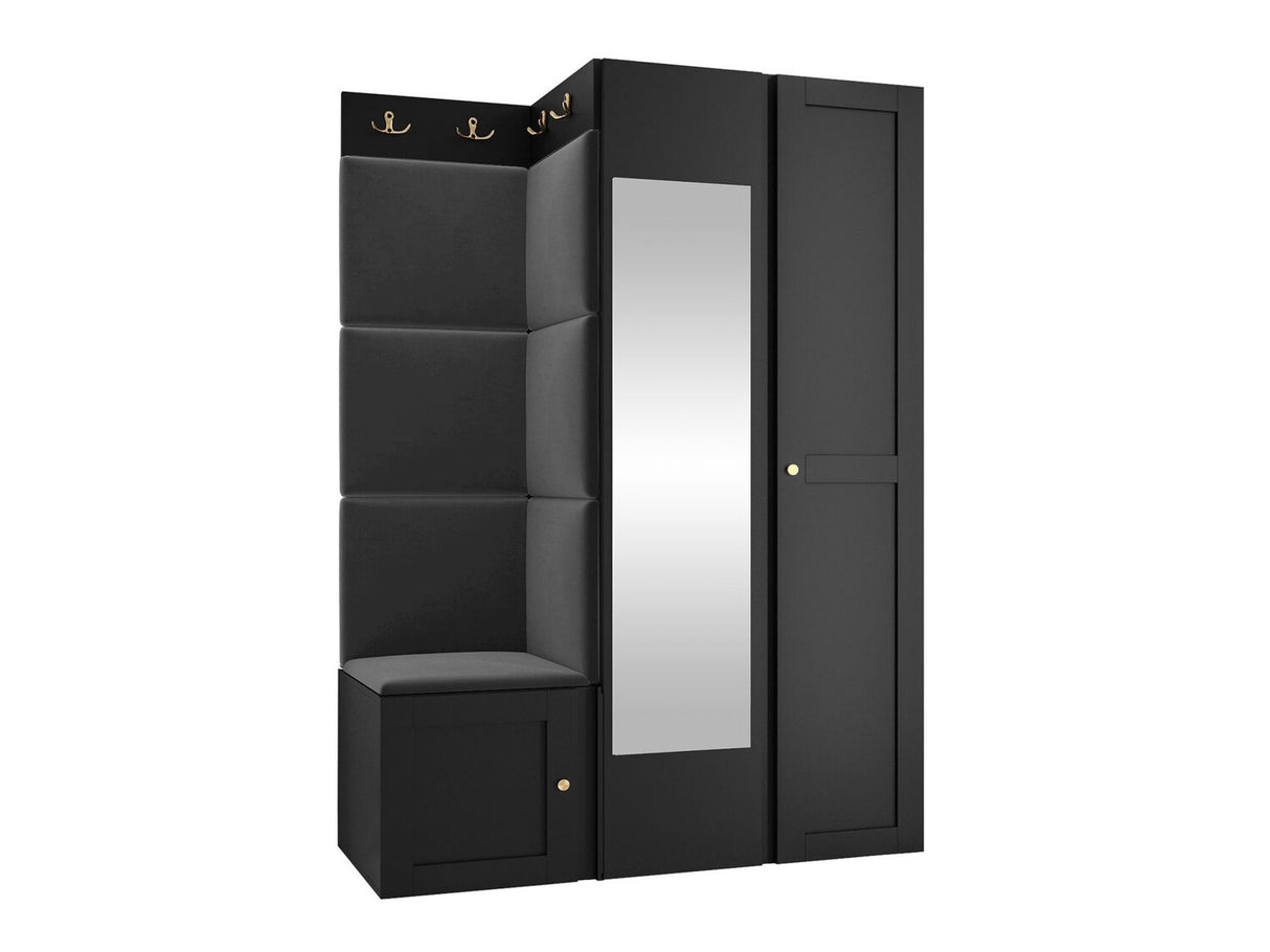 Előszoba garnitúra ORION RYFEL RAMIRO XXIV, Keret színe: Fekete, Puha falpanel színe: Manila 18