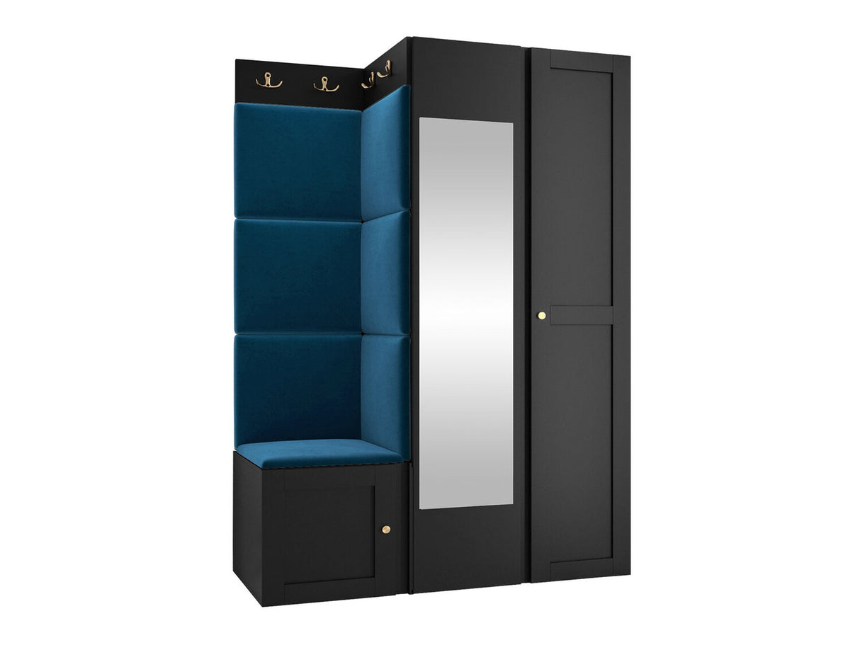 Előszoba garnitúra ORION RYFEL RAMIRO XXIV, Keret színe: Fekete, Puha falpanel színe: Manila 26