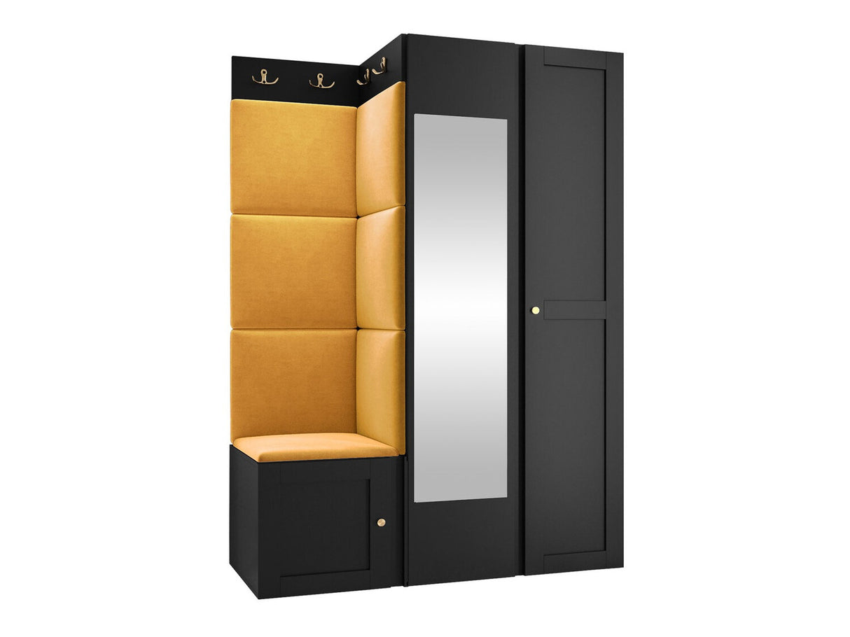 Előszoba garnitúra ORION RYFEL RAMIRO XXIV, Keret színe: Fekete, Puha falpanel színe: Manila 32