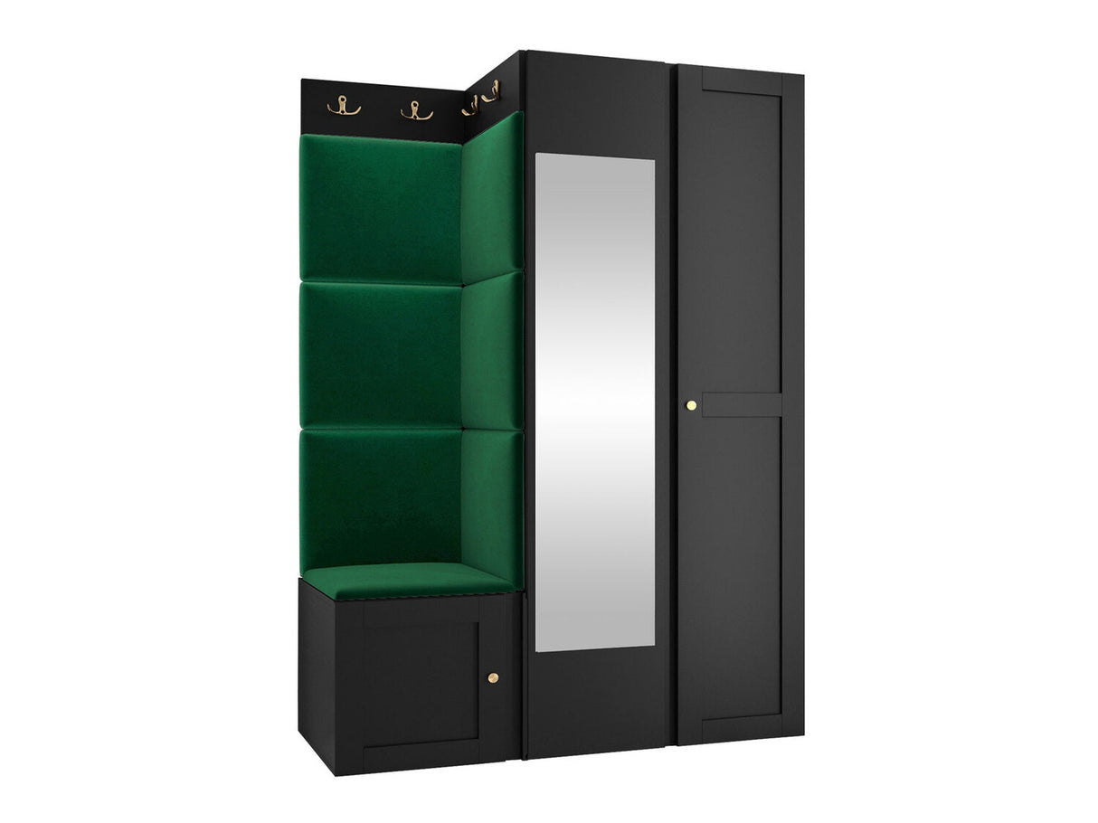 Előszoba garnitúra ORION RYFEL RAMIRO XXIV, Keret színe: Fekete, Puha falpanel színe: Manila 35