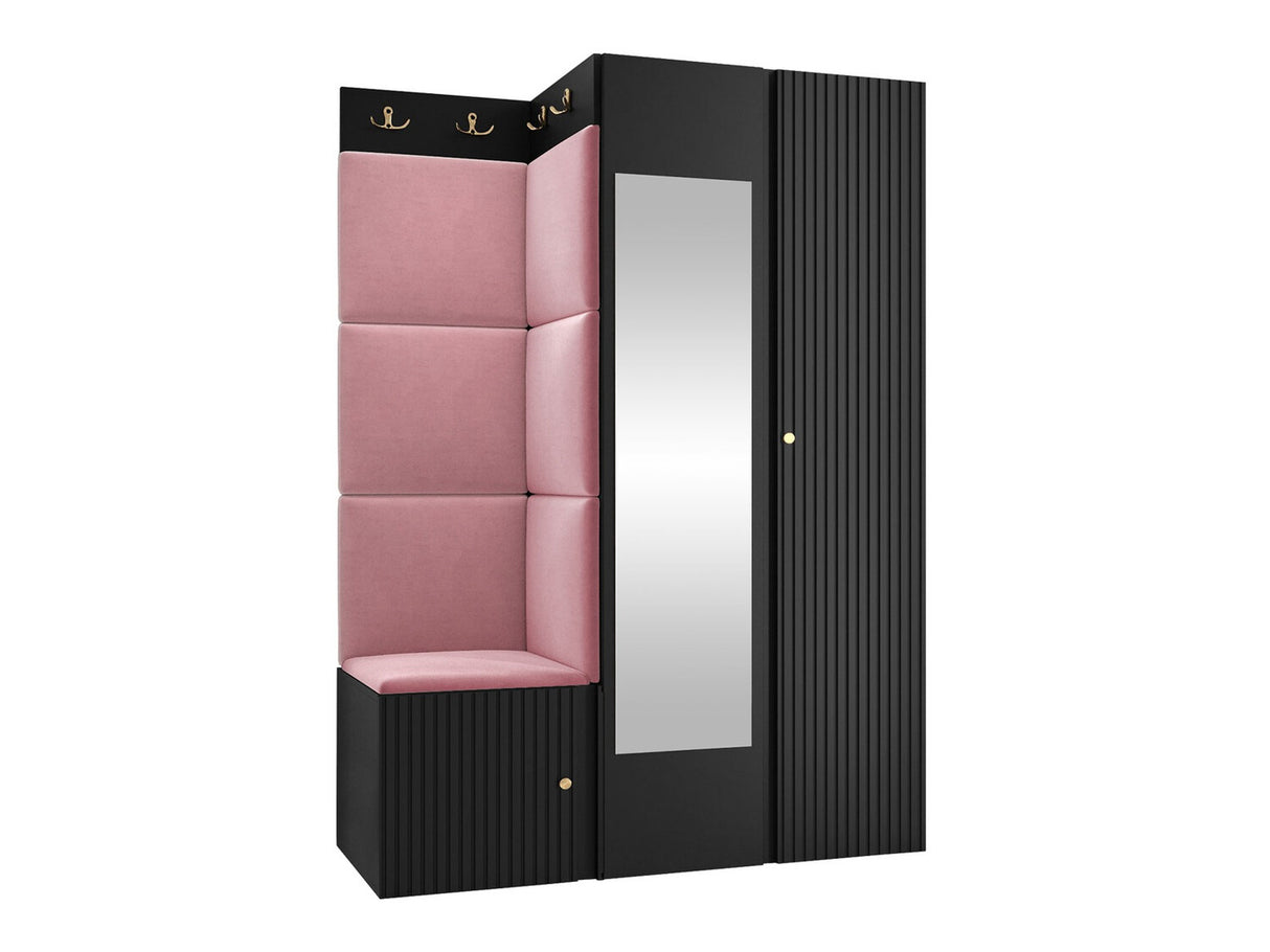 Előszoba garnitúra ORION RYFEL SLIM XXIV ( Towiro), Keret színe: Fekete, Puha falpanel színe: Manila 09