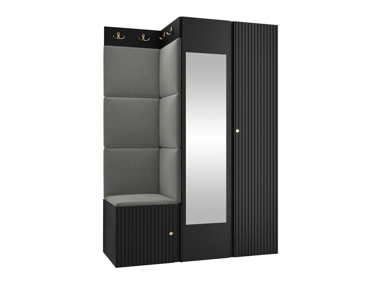 Előszoba garnitúra ORION RYFEL SLIM XXIV ( Towiro), Keret színe: Fekete, Puha falpanel színe: Manila 16